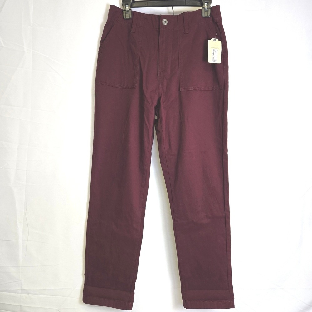 St. John's Bay Baker Stretch Pants, Autumn Burgundy, Womens Size 10, 348044, New